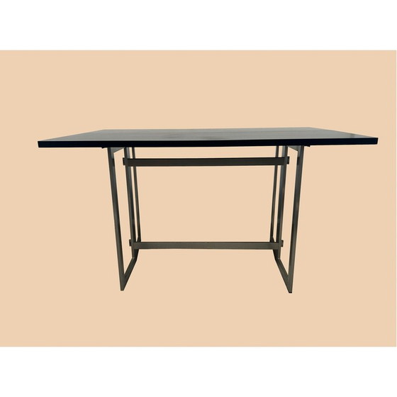 Image 1 of Vintage-Konsole, die sich in einen Tisch verwandeln lässt, aus schwarz gekalkter Eiche für Artelano, 1970