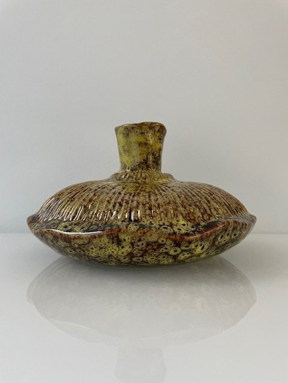 Image 1 of Design Vase Fungo Moos Grün/Braun glasierte Keramik