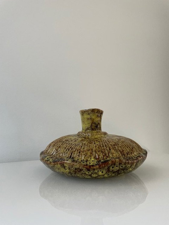 Image 1 of Design Vase Fungo Moos Grün/Braun glasierte Keramik