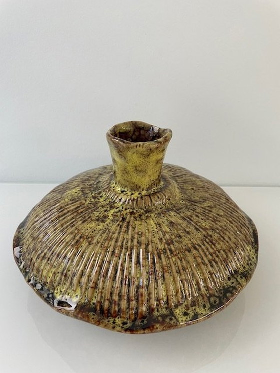 Image 1 of Design Vase Fungo Moos Grün/Braun glasierte Keramik