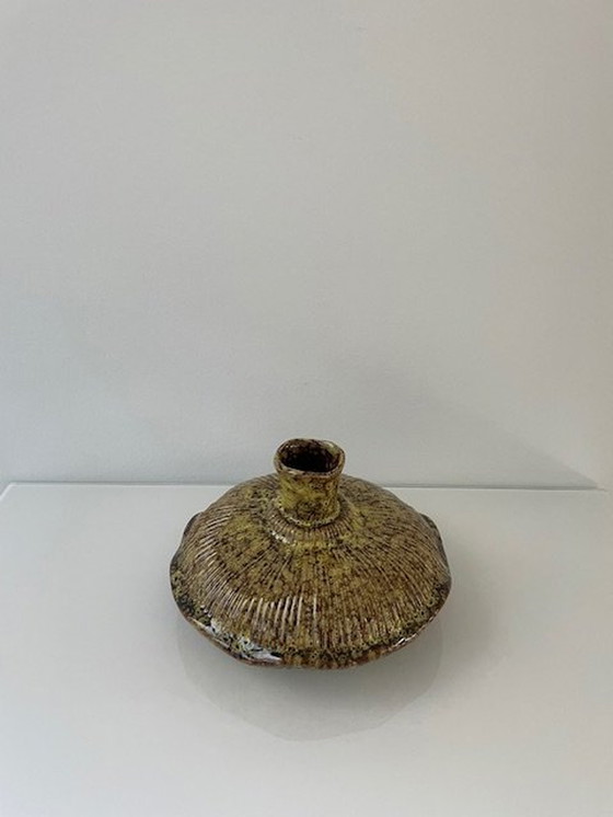 Image 1 of Design Vase Fungo Moos Grün/Braun glasierte Keramik