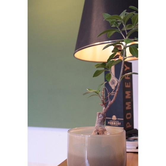 Image 1 of Vintage Tischlampe "Champagne" aus schwarz lackiertem Metall, Frankreich 1970