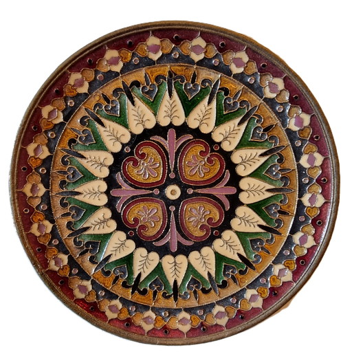 Griechischer Cloisonné-Wandteller aus dem späten 20.