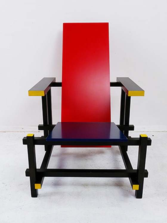 Image 1 of Gerrit Rietveld roter und blauer Stuhl