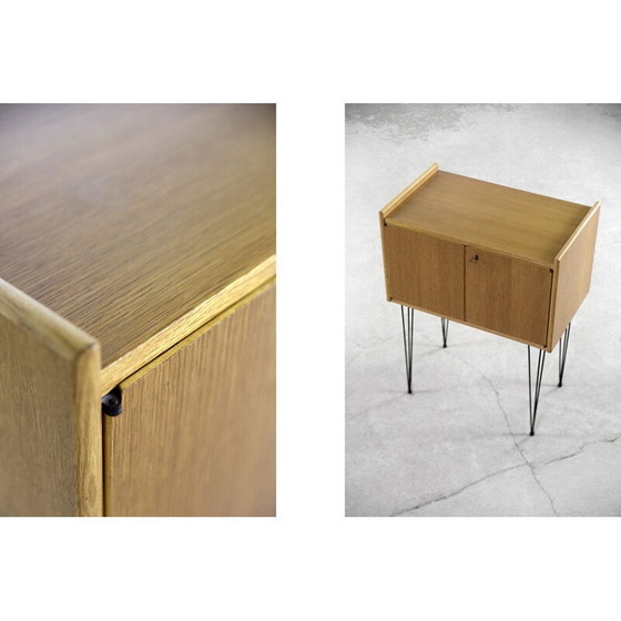 Image 1 of Vintage-Kommode aus skandinavischem Teakholz mit Metall-Haarnadelbeinen, 1960er Jahre