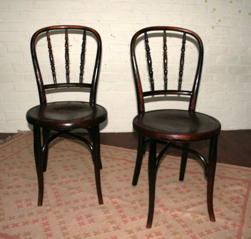 2 restaurierte Thonet-Stühle N°85