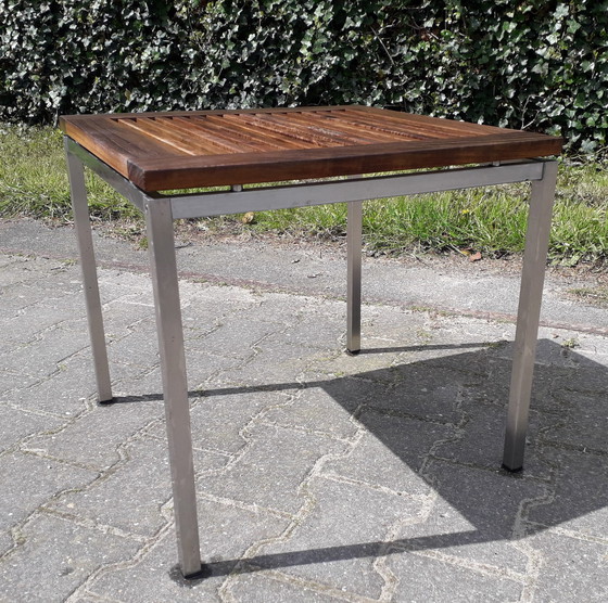 Image 1 of Gloster Beistelltisch Edelstahl/Teak 47,5x47,5x44,5(h) cm