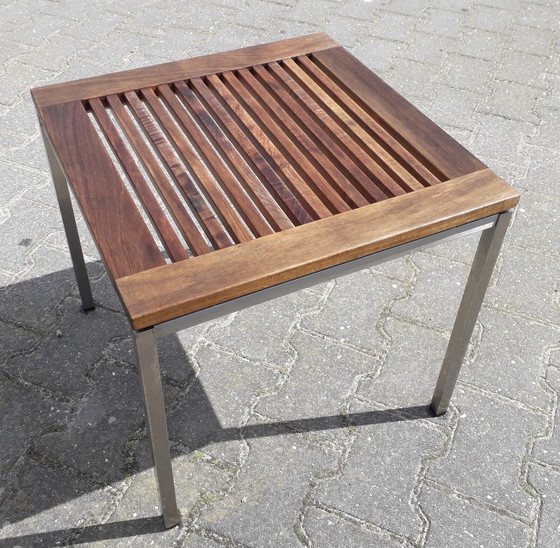 Image 1 of Gloster Beistelltisch Edelstahl/Teak 47,5x47,5x44,5(h) cm