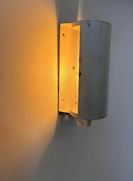 Image 1 of 2X Verstellbare Wandleuchten aus Metall Weiß, Schweden 1970