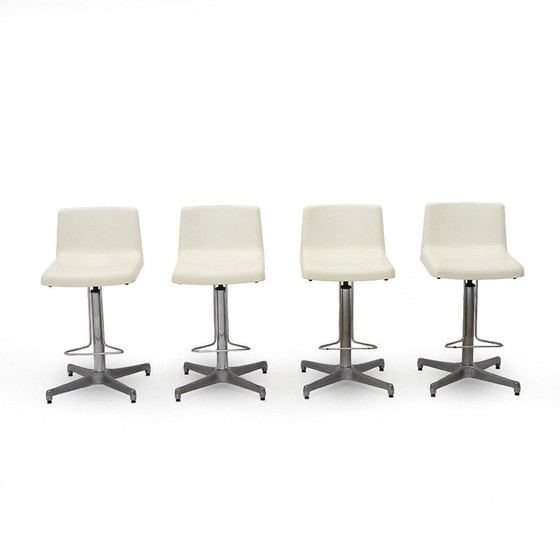 Image 1 of Satz von 4 Vintage-Hockern mit Glasfasersitz von Vaghi, 1960er Jahre