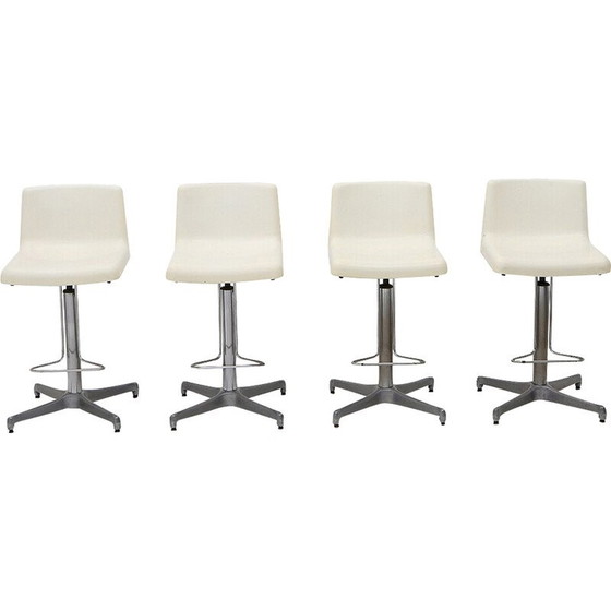 Image 1 of Satz von 4 Vintage-Hockern mit Glasfasersitz von Vaghi, 1960er Jahre