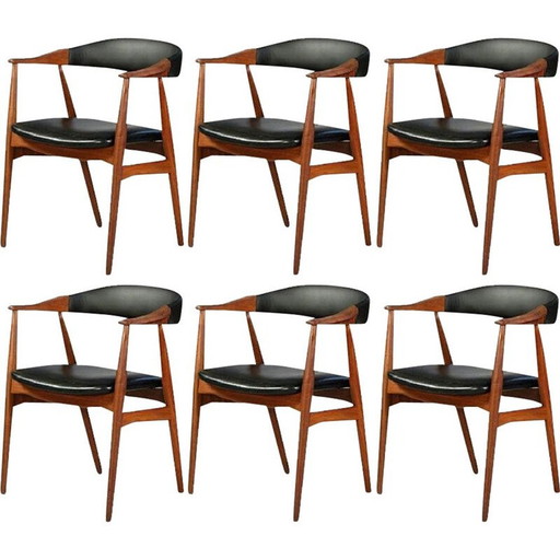 Satz von 6 Vintage-Sesseln von Th. Harlev für Farstrup Møbler, 1950
