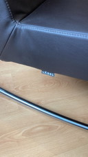 Label-Schaukelstuhl aus Leder