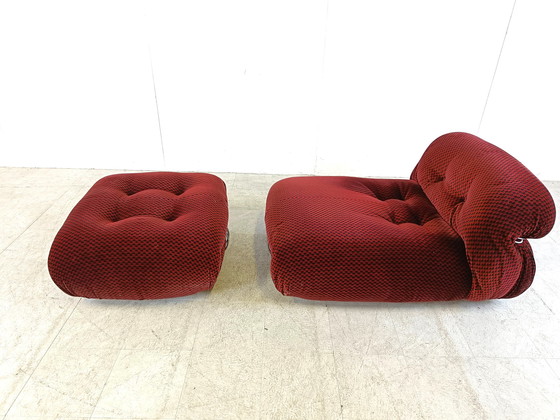 Image 1 of Cassina von Afra & Tobia Scarpa Soriana Loungesessel mit Ottomane