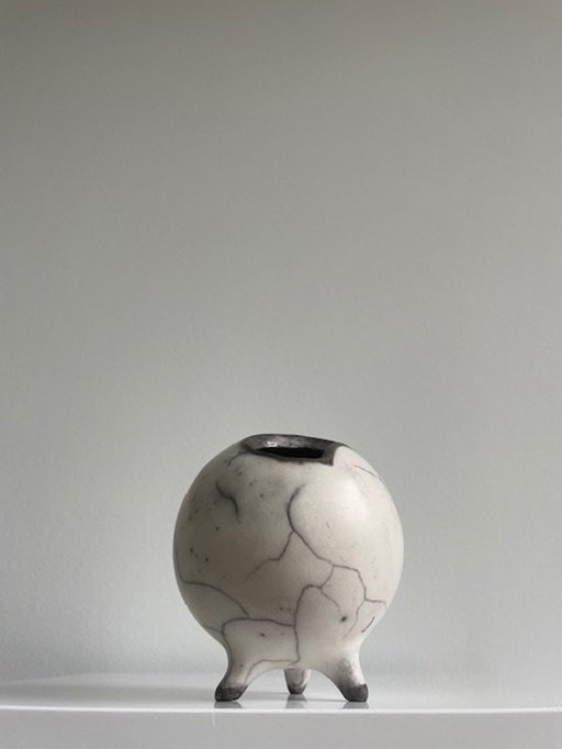 Unica-Vase "Voilà" - Keramik, Raku-Glasur, erhaben (Sammler)