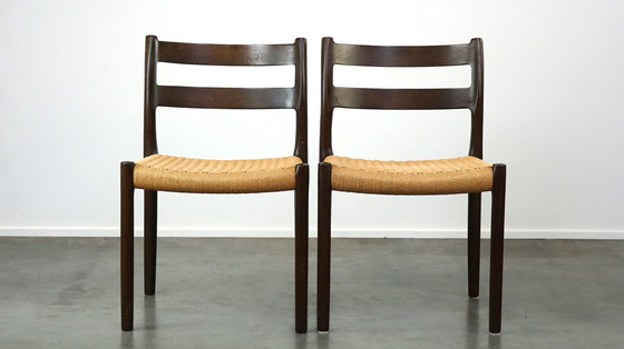 Image 1 of 6 x Vintage Niels Otto Møller Dänischer Design Esszimmerstuhl, Modell Nr. 84