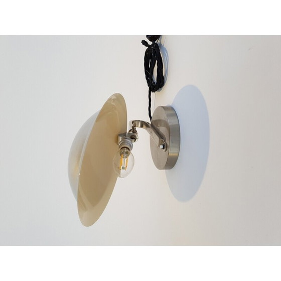 Image 1 of Vintage Art Deco Oyster Tischlampe in vernickelt, Tschechoslowakei 1930