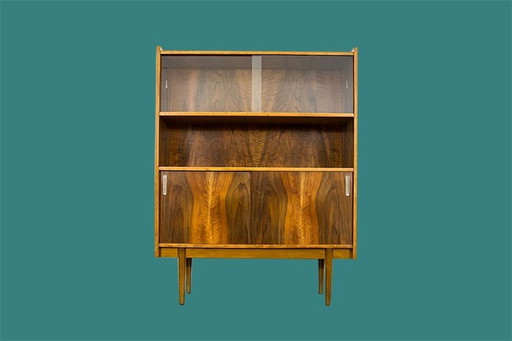 Vitrinenschrank in Nussbaum, Typ 1050 von Bfm, Polen, 1960er Jahre
