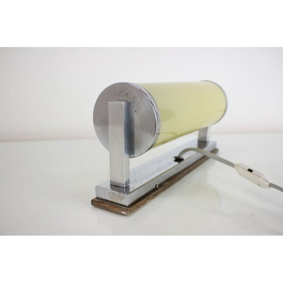 Image 1 of Alte Bauhaus-Wandleuchte aus Chrom und Glas, Tschechoslowakei 1930