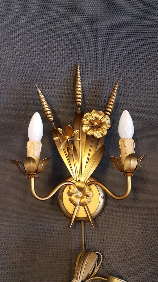 Italienische Hollywood Regency Corn Halls Wandlampe