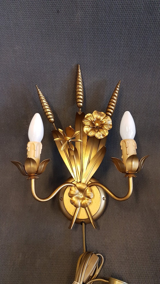 Image 1 of Italienische Hollywood Regency Corn Halls Wandlampe