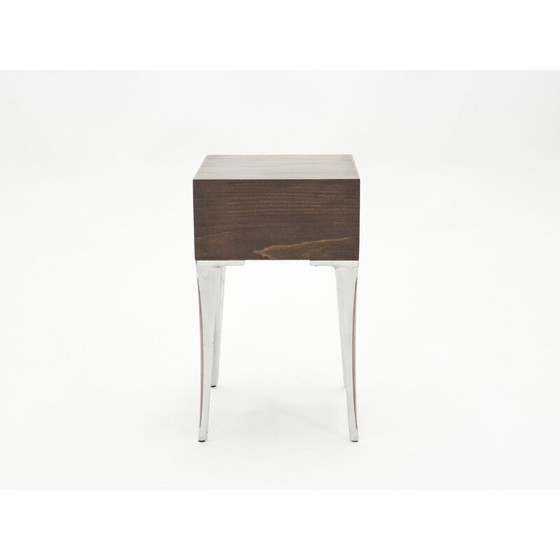 Image 1 of Paar vintage Ebenholz und Stahl Sofa endet 1970er