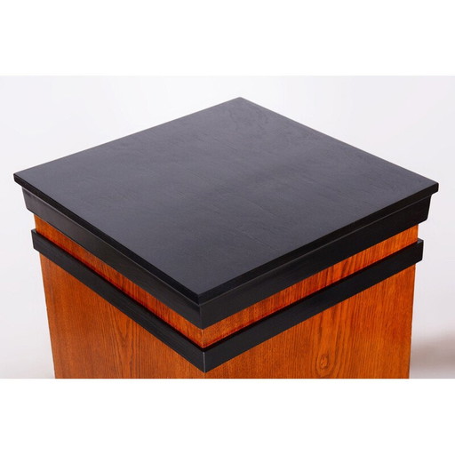 Vintage Art Deco Sockel aus Buche und Eichenfurnier, Tschechoslowakei 1920