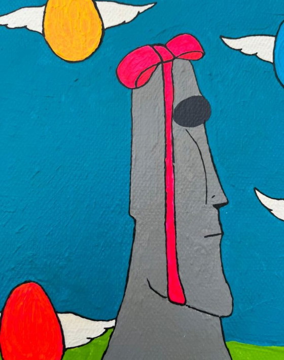 Image 1 of Moai Von Ostern. Acryl Von Frédéric Cadiou