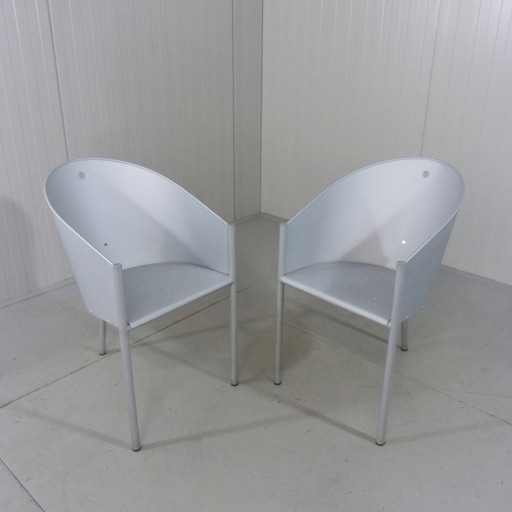 2 X Philip Starck Costes Aluminio Stühle für Driade Aleph 1988