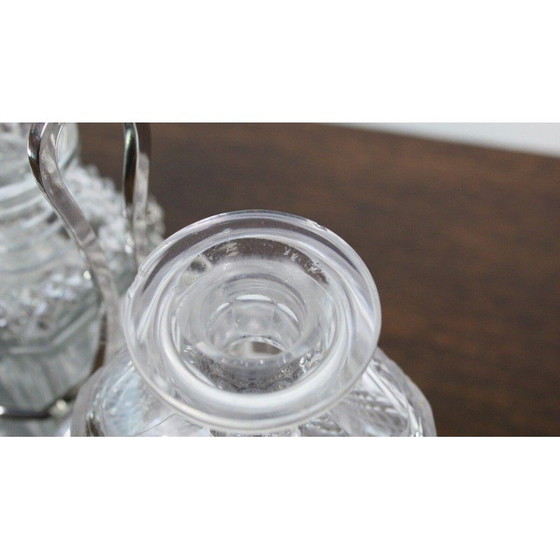 Image 1 of Vintage viktorianischen Silber Tantalus 3 Flasche Dekanter Set