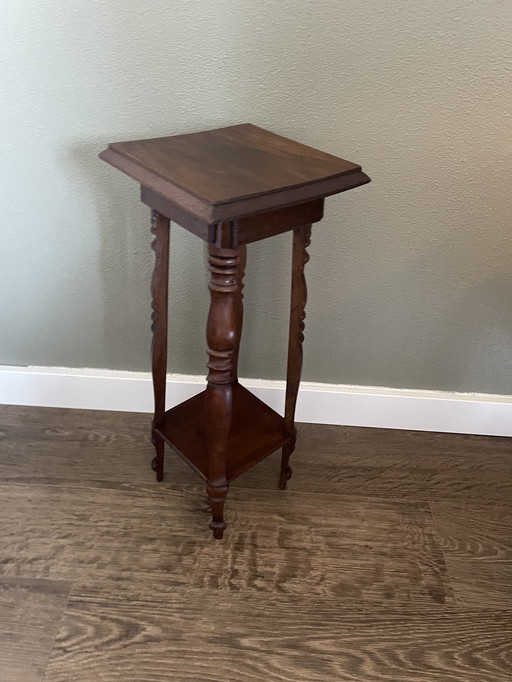 Vintage French Oak Plant Table