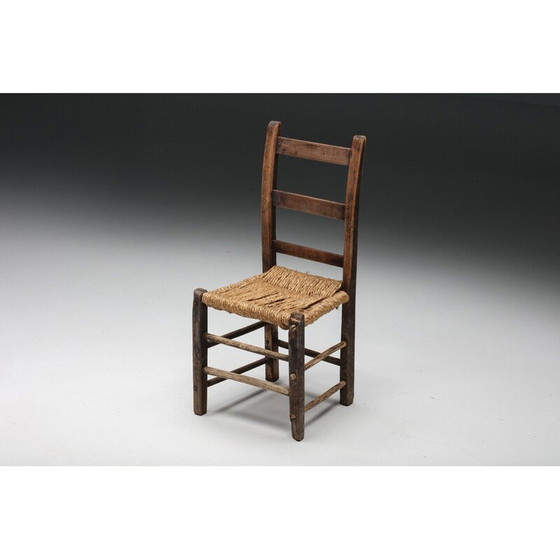 Image 1 of Vintage-Stuhl aus Holz und Rattan, 1940er Jahre