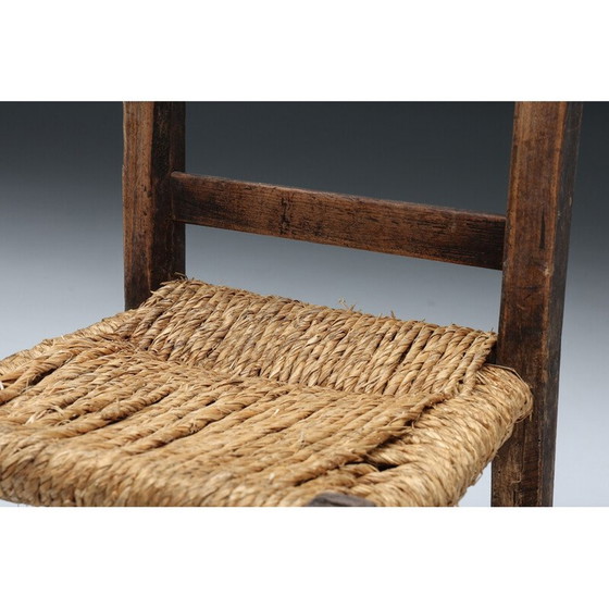 Image 1 of Vintage-Stuhl aus Holz und Rattan, 1940er Jahre