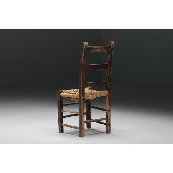 Image 1 of Vintage-Stuhl aus Holz und Rattan, 1940er Jahre