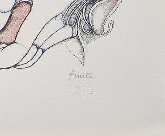 Image 1 of Frau auf Pferd - Lithographie von Giuliano Pini