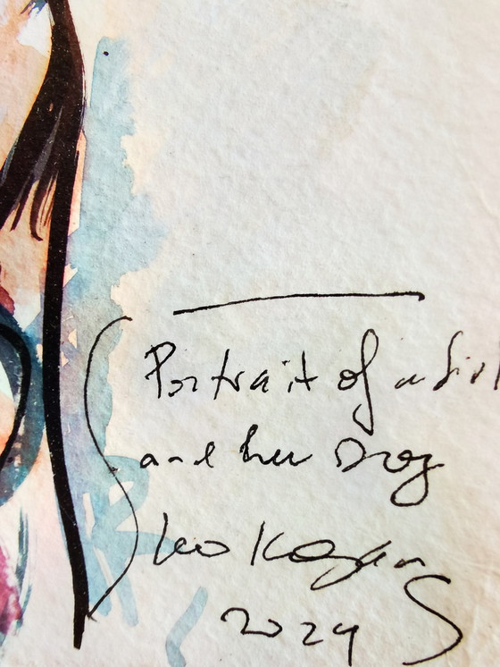 Image 1 of Leo Kogan - Porträt eines Mädchens mit ihrem Hund