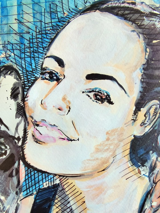 Image 1 of Leo Kogan - Porträt eines Mädchens mit ihrem Hund