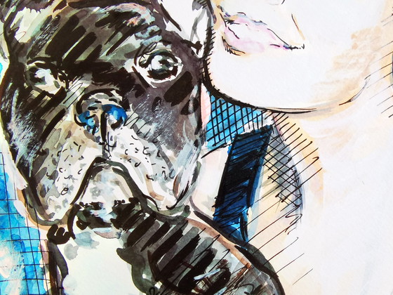 Image 1 of Leo Kogan - Porträt eines Mädchens mit ihrem Hund