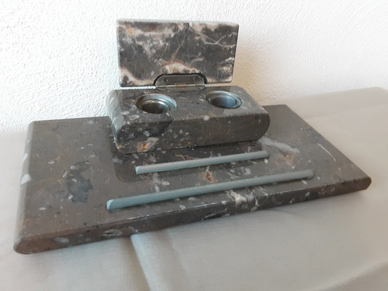 Image 1 of Vintage Marmor-Schreibtischset
