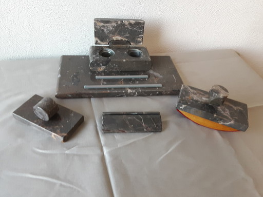 Vintage Marmor-Schreibtischset