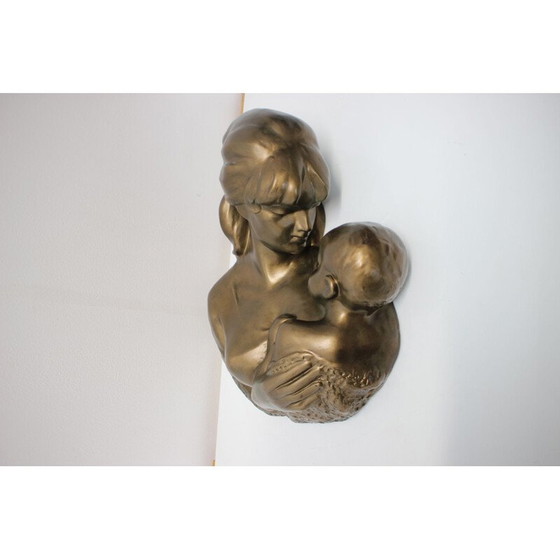 Image 1 of Alte Wandskulptur aus Messing und Keramik von Bohumil Kokrda, Tschechoslowakei 1968