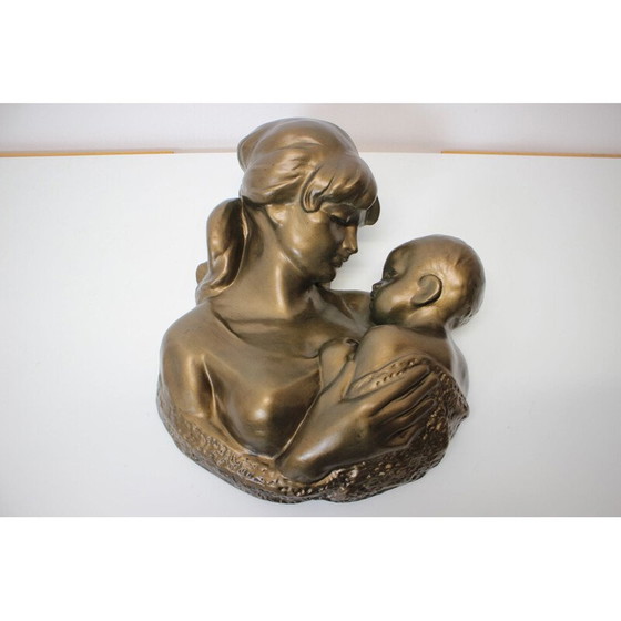 Image 1 of Alte Wandskulptur aus Messing und Keramik von Bohumil Kokrda, Tschechoslowakei 1968