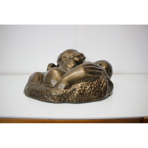 Image 1 of Alte Wandskulptur aus Messing und Keramik von Bohumil Kokrda, Tschechoslowakei 1968