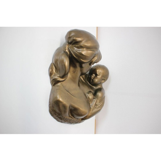 Image 1 of Alte Wandskulptur aus Messing und Keramik von Bohumil Kokrda, Tschechoslowakei 1968