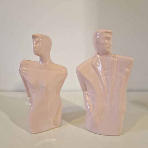 80er Set von 2 Statuen Pop Art