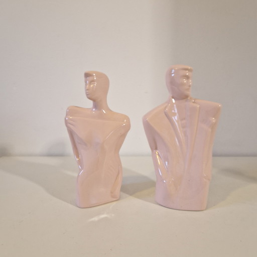 80er Set von 2 Statuen Pop Art