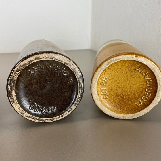 Image 1 of Satz von 4 Vasen aus fettem Lavaporzellan für Scheurich, Deutschland 1970er Jahre