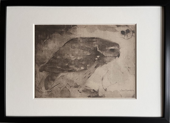 Image 1 of Jan Mankes 1889-1920 / Heliogravüre Raubvogel auf Ast 1923