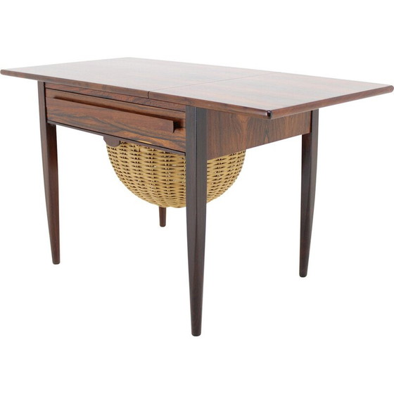 Image 1 of Klappbarer Nähtisch von Johannes Andersen Palisander für Silkeborg, Dänemark 1960