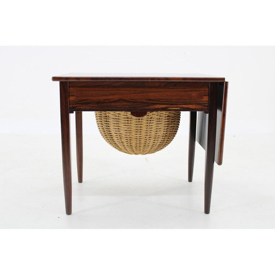 Image 1 of Klappbarer Nähtisch von Johannes Andersen Palisander für Silkeborg, Dänemark 1960